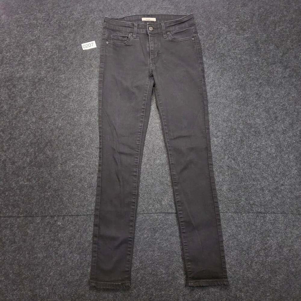 Levi's 711 Skinny Black Stretch Denim Jeans Women's Size 26x30